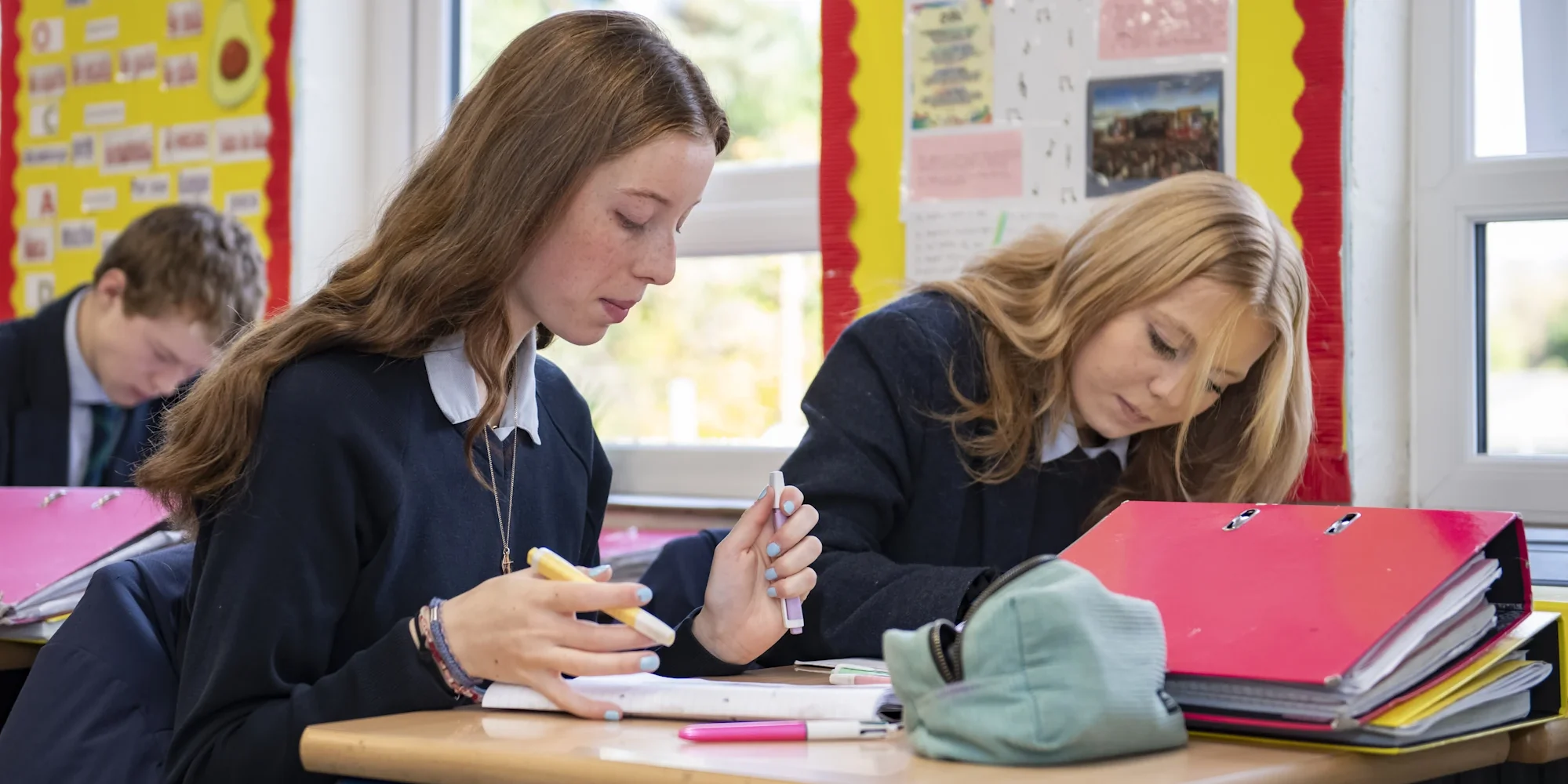 Barnard Castle School senior pupils working in a classroom.