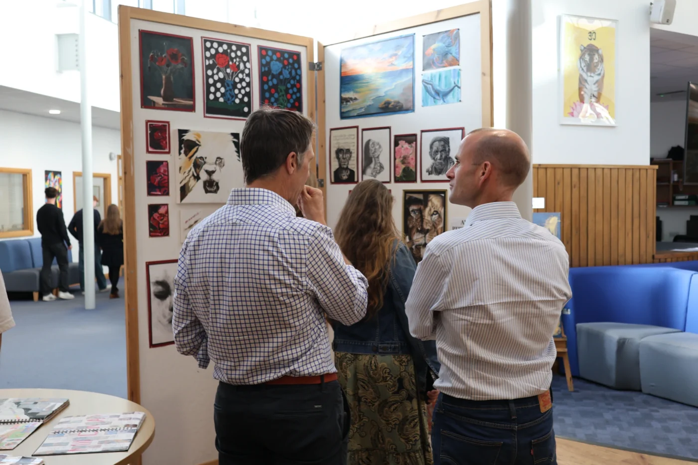 Barnard Castle School parents during an art event.