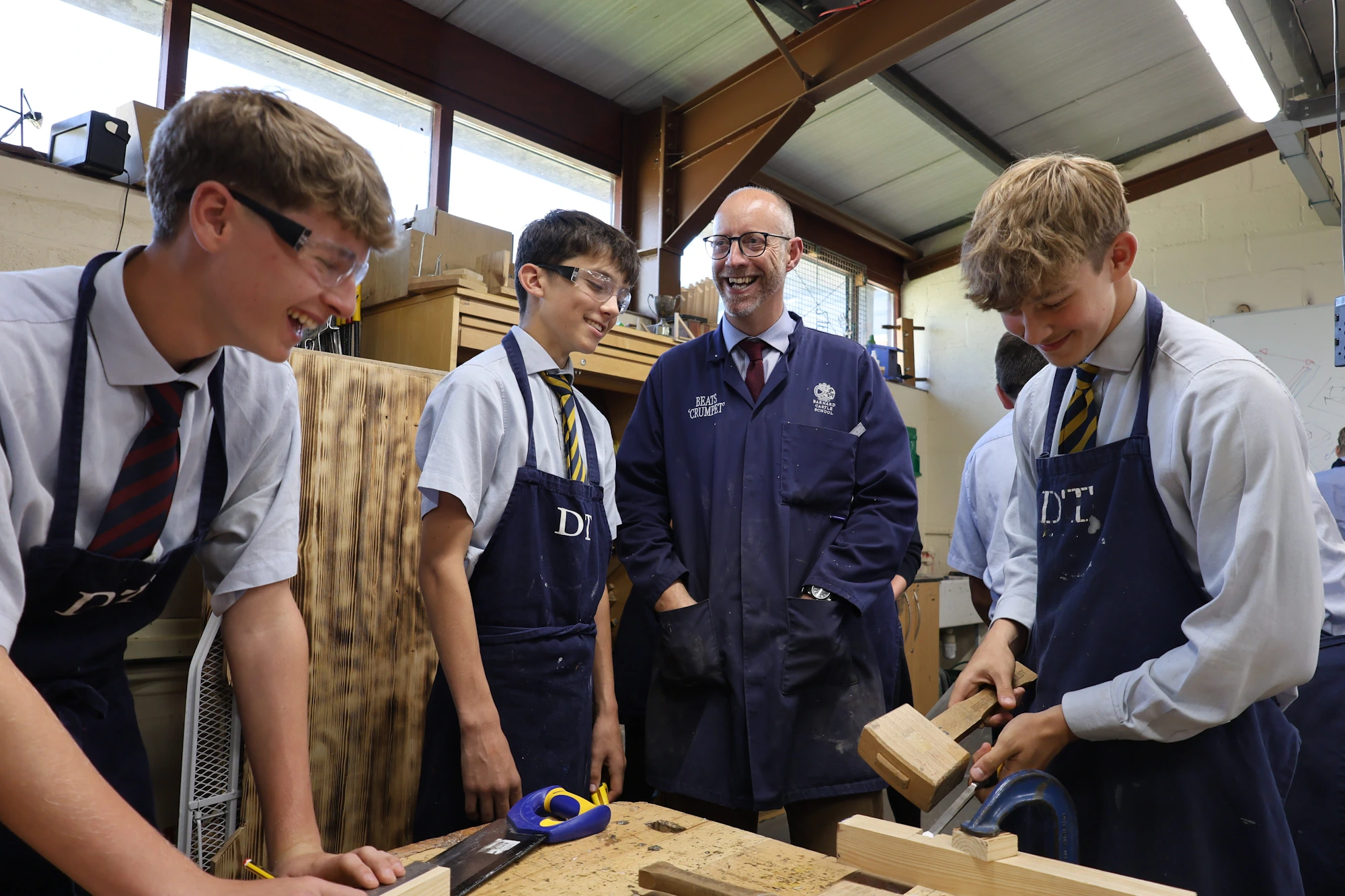 Senior School pupils in design technology class.