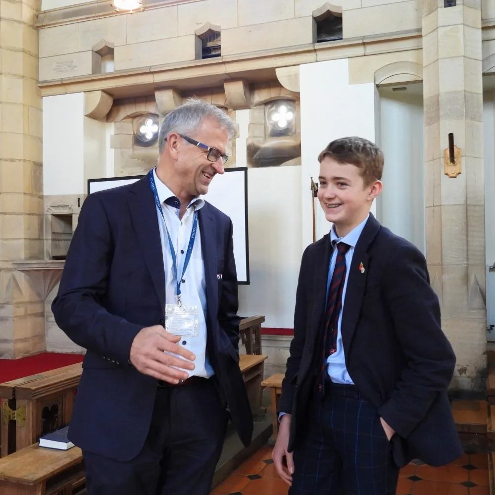 An Old Barnardian helping a young student.